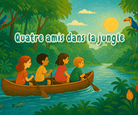Histoire à lire ou à écouter en ligne : quatre amis dans la jungle