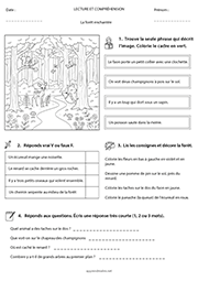Lecture et compréhension, la forêt enchantée