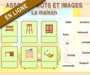 Exercice de lecture en ligne, associer mots et images, les vêtements