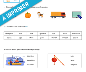 Exercices à imprimer, le son ion