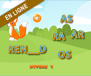 Exercice de lecture en ligne, les syllabes inverses, compléter les mots