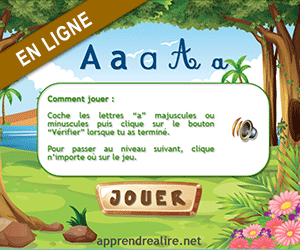 Reconnaître la lettre a, jeu pour tablettes