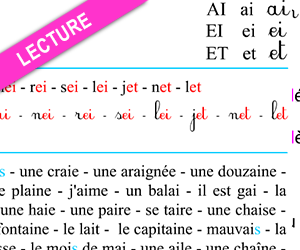 Fiche de lecture à imprimer, ai, ei, et