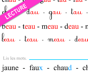 Fiche de lecture à imprimer, au - eau