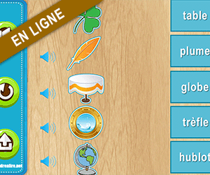 Exercices interactifs, relier les images aux mots