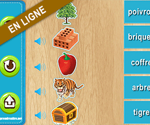 Exercices interactifs, relier les images aux mots