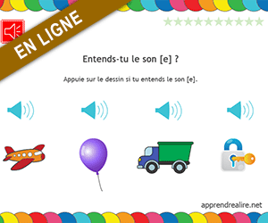 Apprendre à lire, le son e dans un mot