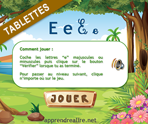 Reconnaître la lettre e en majuscule et minuscule 