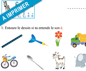 Fiche d'exercices à imprimer ; le son è, les lettres è et ê