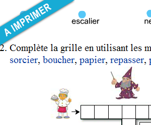 Exercice à imprimer, les mots qui se terminent par er, ier, ez, ied