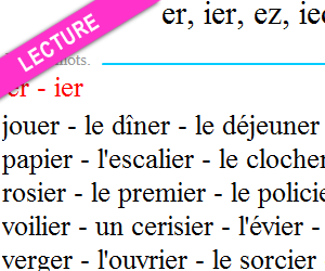 Lecture, er, ier, ez, ied