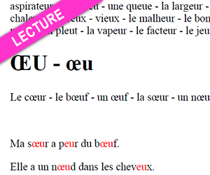 Fiche de lecture à imprimer, le son eu