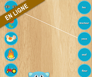 Exercice, le son eu, relier les images aux mots