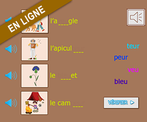 Exercice en ligne ; son eu ; replacer les syllabes dans un mot