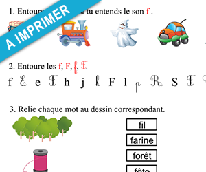 Exercices de lecture à imprimer, le son f