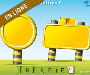 Jeu éducatif en ligne, la lettre f