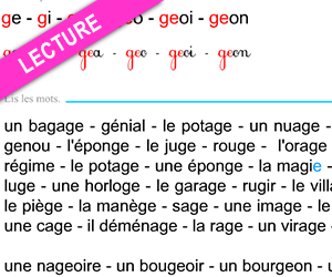 Fiche de lecture à imprimer, le son j