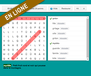 Jeu de mots mêlés en ligne, son ill