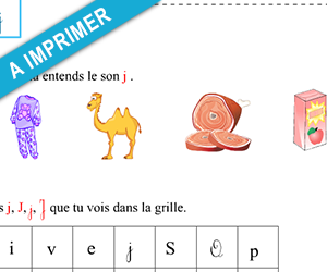 Exercices de lecture à imprimer, le son j
