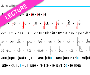 Fiche de lecture à imprimer, le son j