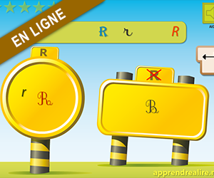 Jeu éducatif en ligne, la lettre r