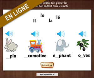 Exercice, les syllabes la, le, li, lo, lu, lé, lè