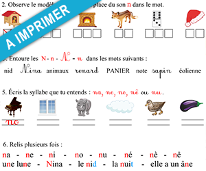 Exercices de lecture à imprimer, le son n