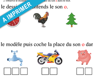 Fiche d'exercices à imprimer ; le son o