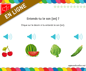 Apprendre à lire ; le son on dans un mot