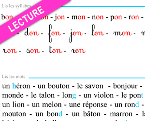 Fiche de lecture à imprimer, le son on