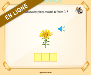 Place du son s dans un mot Lecture ; exercice en ligne, le son s