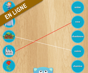 Exercice en ligne ; relier les images aux mots