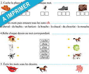 Exercices à imprimer, le son ch