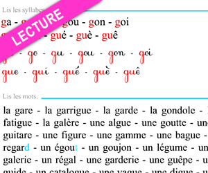 Fiche de lecture à imprimer, le son g