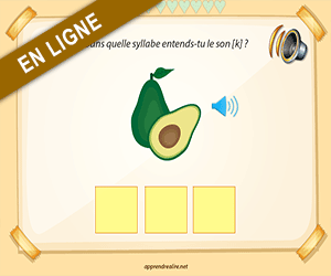Lecture, le son [k] dans une syllabe