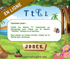 Jeu en ligne, reconnaître la lettre t